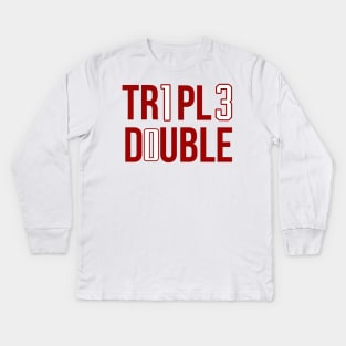 Triple Double 'James Harden x Russell Westbrook' NBA Houston Rockets Kids Long Sleeve T-Shirt